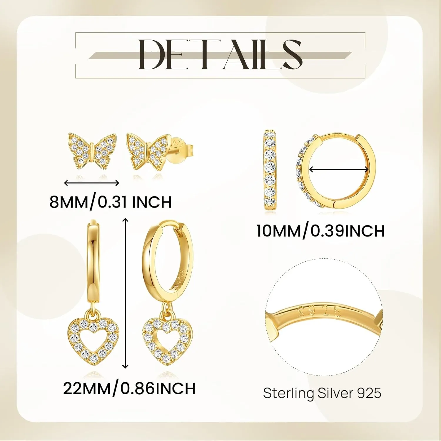 Gold Plated Hoop Earrings Set for Women, Dainty Gold Heart Flower Bow Earrings Jewelry, Trendy Dangle Earring Stacks for Multiple Piercings