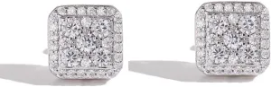 Gold Plated Square Screw Back Stud Earrings CZ Iced Out Earing Studs for Men Women