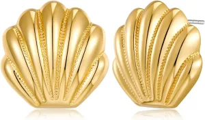 Gold Seashell Studs Earrings for Women Dainty Beach Earrings Summer Fashion Jewelry