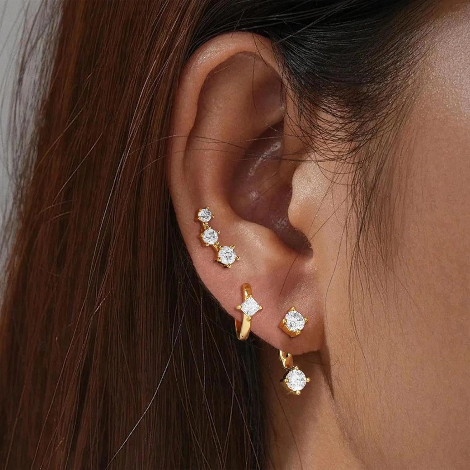 Gold Silver Hoop Earrings for Women Hypoallergenic Trendy Stud Earrings Small Dangle Huggie Hoop Earrings for Women Jewelry Gifts