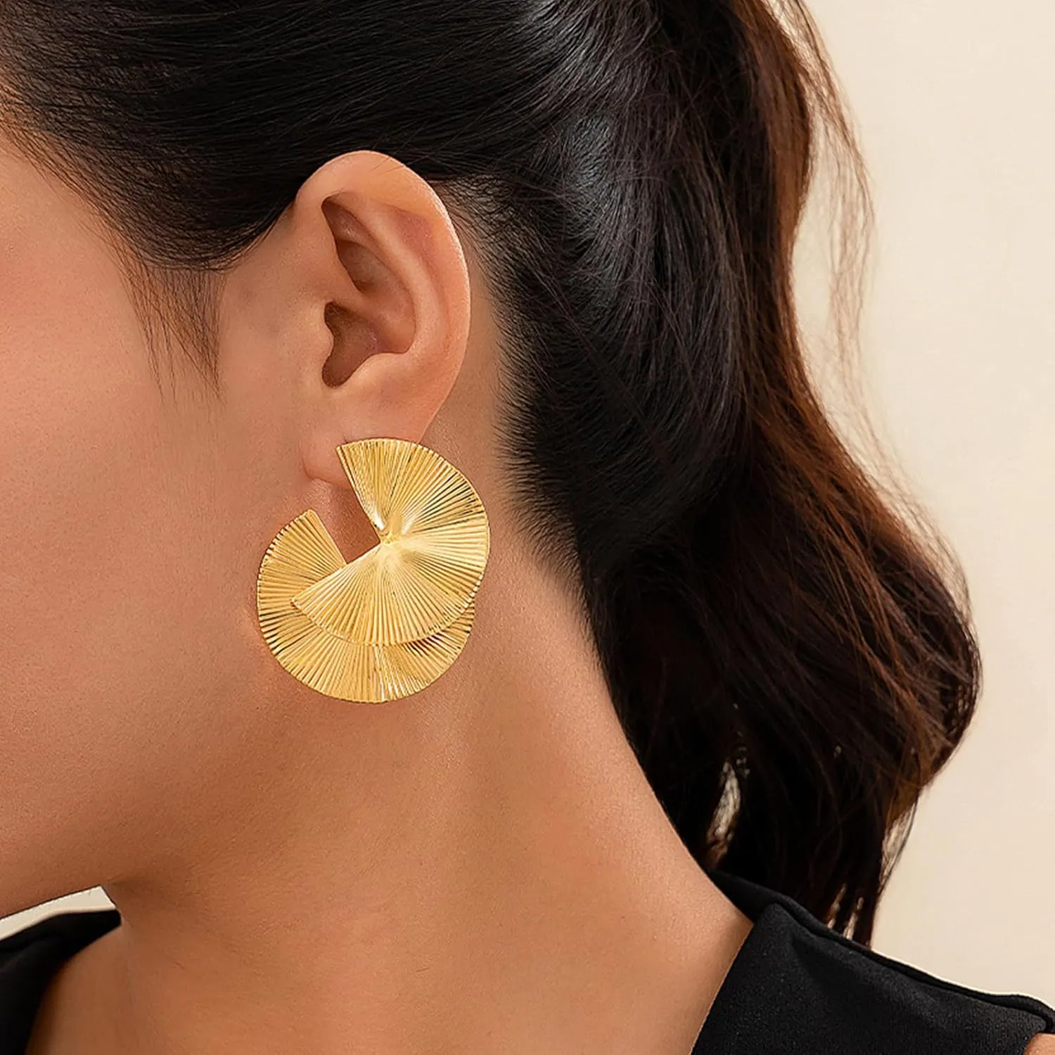 Gold Statement Earrings for Women Chunky Silver Earrings Big Gold Dangle Earrings for Women Vintage Geometri Earrings Chunky Gold Jewelry