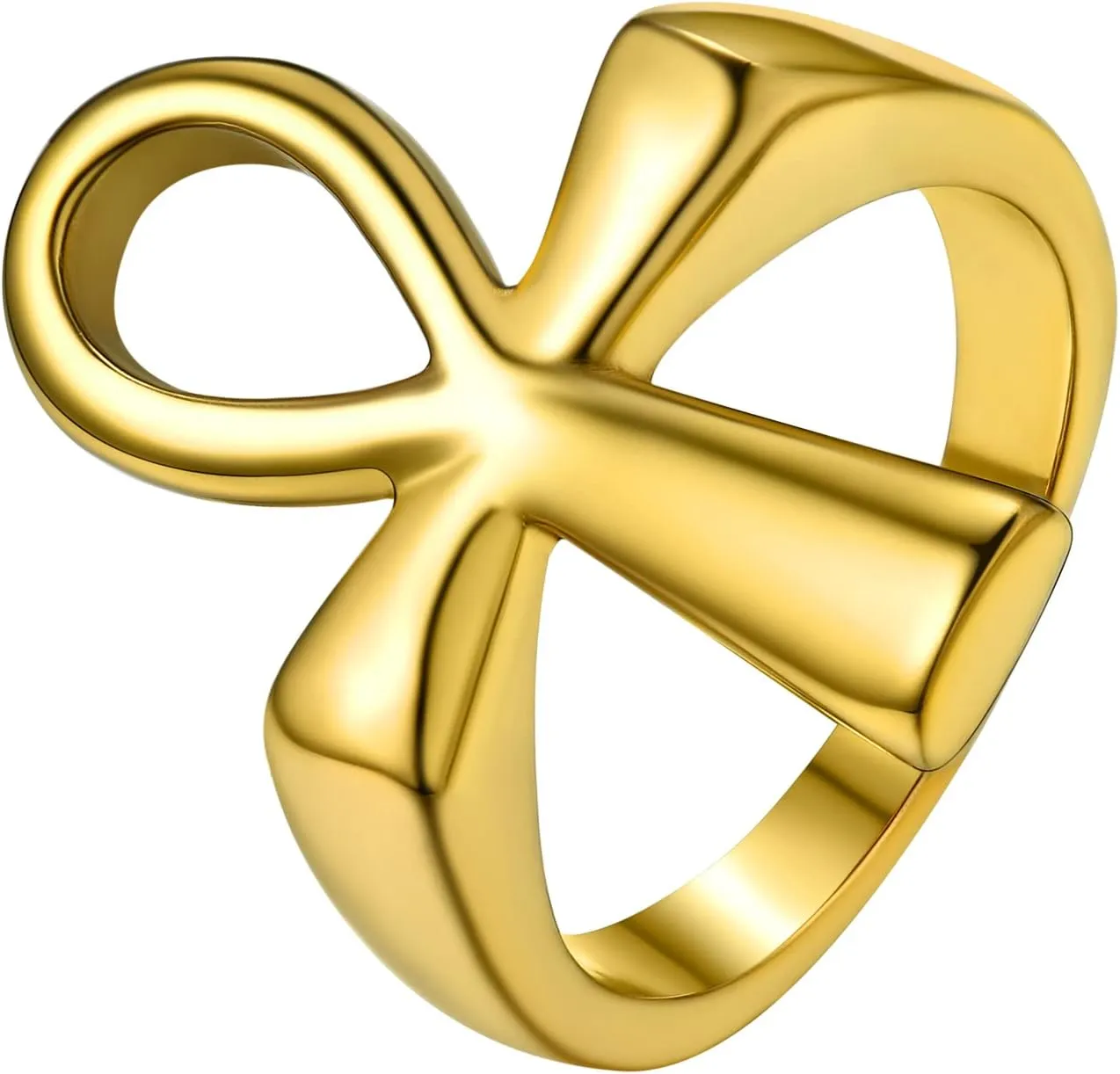 GOLDCHIC JEWELRY Eyes of Horus Ring for Men Women, Stainless Steel Ankh Ring, Ancient Egyptians Symbol Wadjet Eye Protection Ring Protection Jewelry