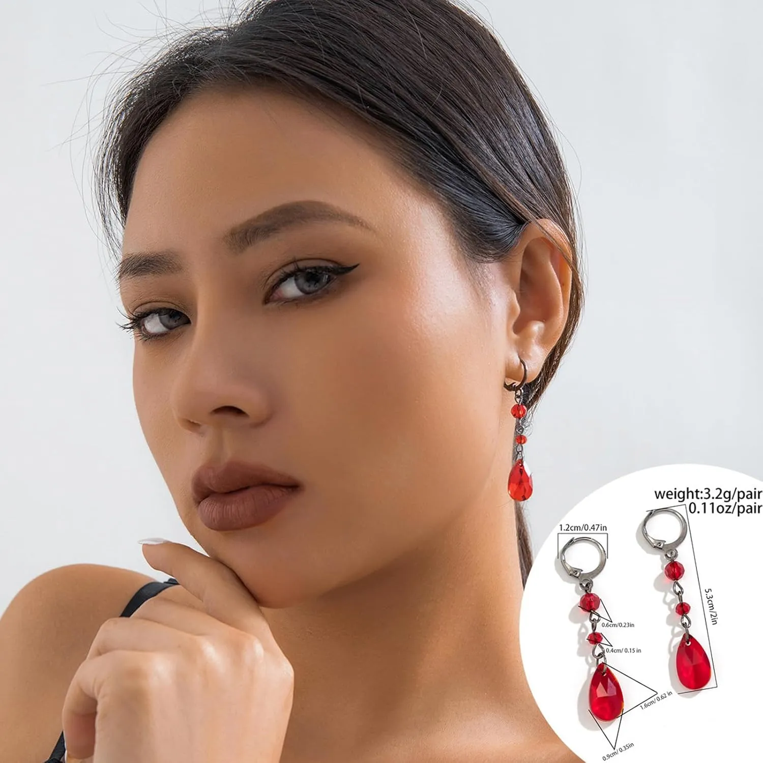 Gothic Halloween Earrings for Women Vintage Gothic Blood Drop Tassel Earring Punk Style Dark Tear Drop Earring Halloween Vampire Earrings Trendy Jewelry for Women