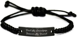 Grandpop's Friendship Rope Bracelet, Funny Quotes, Adjustable Rope, Birthday Unique Gifts from Men, Women, Friends, Family