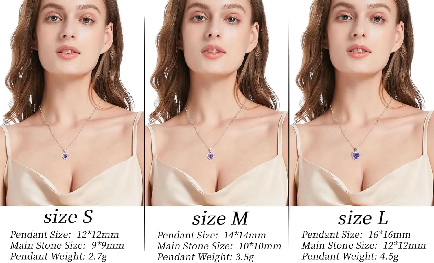 GZWHD Love Heart Pendant Necklaces for Women Girls Cubic Zirconia Birthstone Gift Valentine's Day/Mother's Day/Christmas/Anniversary/Birthday Gift for Mother/Wife/Friend/Daughter/Lover Wedding/Prom/Party Necklace Pendant