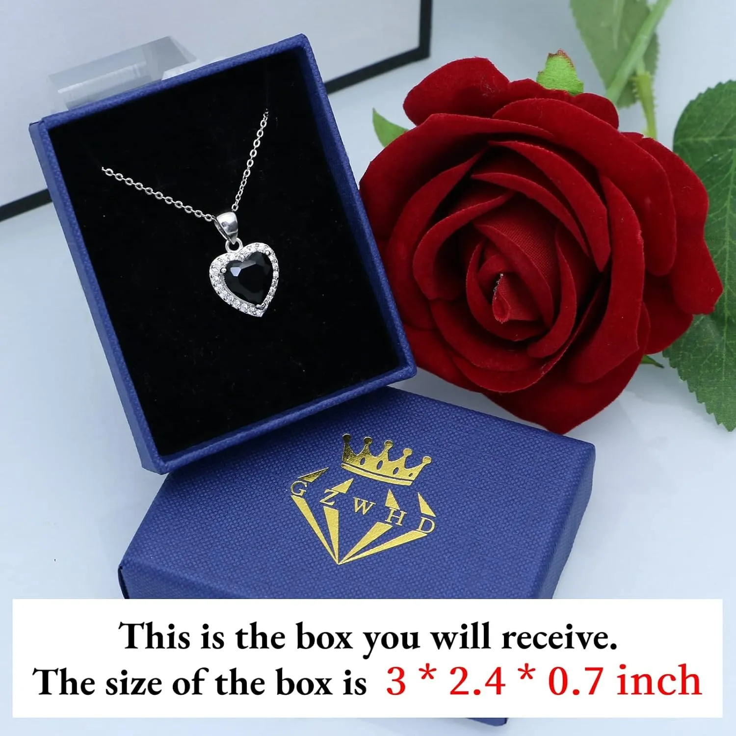 GZWHD Love Heart Pendant Necklaces for Women Girls Cubic Zirconia Birthstone Gift Valentine's Day/Mother's Day/Christmas/Anniversary/Birthday Gift for Mother/Wife/Friend/Daughter/Lover Wedding/Prom/Party Necklace Pendant