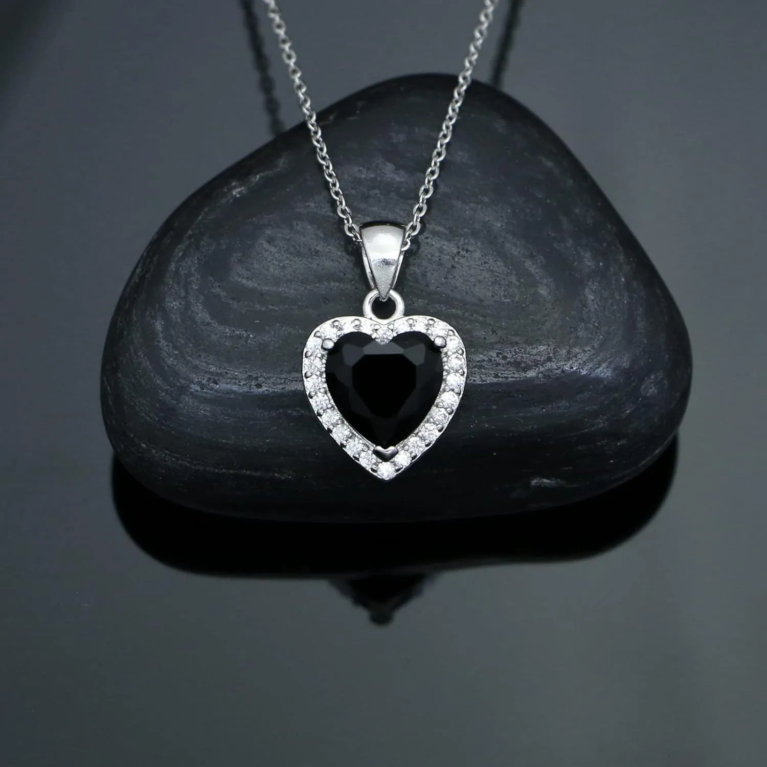 GZWHD Love Heart Pendant Necklaces for Women Girls Cubic Zirconia Birthstone Gift Valentine's Day/Mother's Day/Christmas/Anniversary/Birthday Gift for Mother/Wife/Friend/Daughter/Lover Wedding/Prom/Party Necklace Pendant