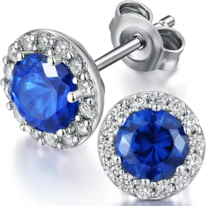 Halo Stud Earrings 925 Sterling Silver Halo Diamond Earrings for Women Cubic Zirconia Stud Earrings Jewelly for Unisex