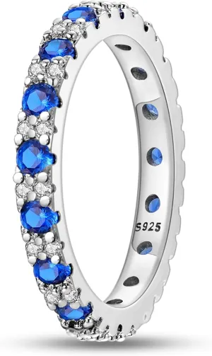 Hapour 925 Sterling Silver Rings for Women, Eternity Stacking Ring CZ Heart Cross Wedding Anniversary Promise Engagement Statement Ring, Animal Cat Flower Bee Daisy Ring Birthday Xmas Gift for Her