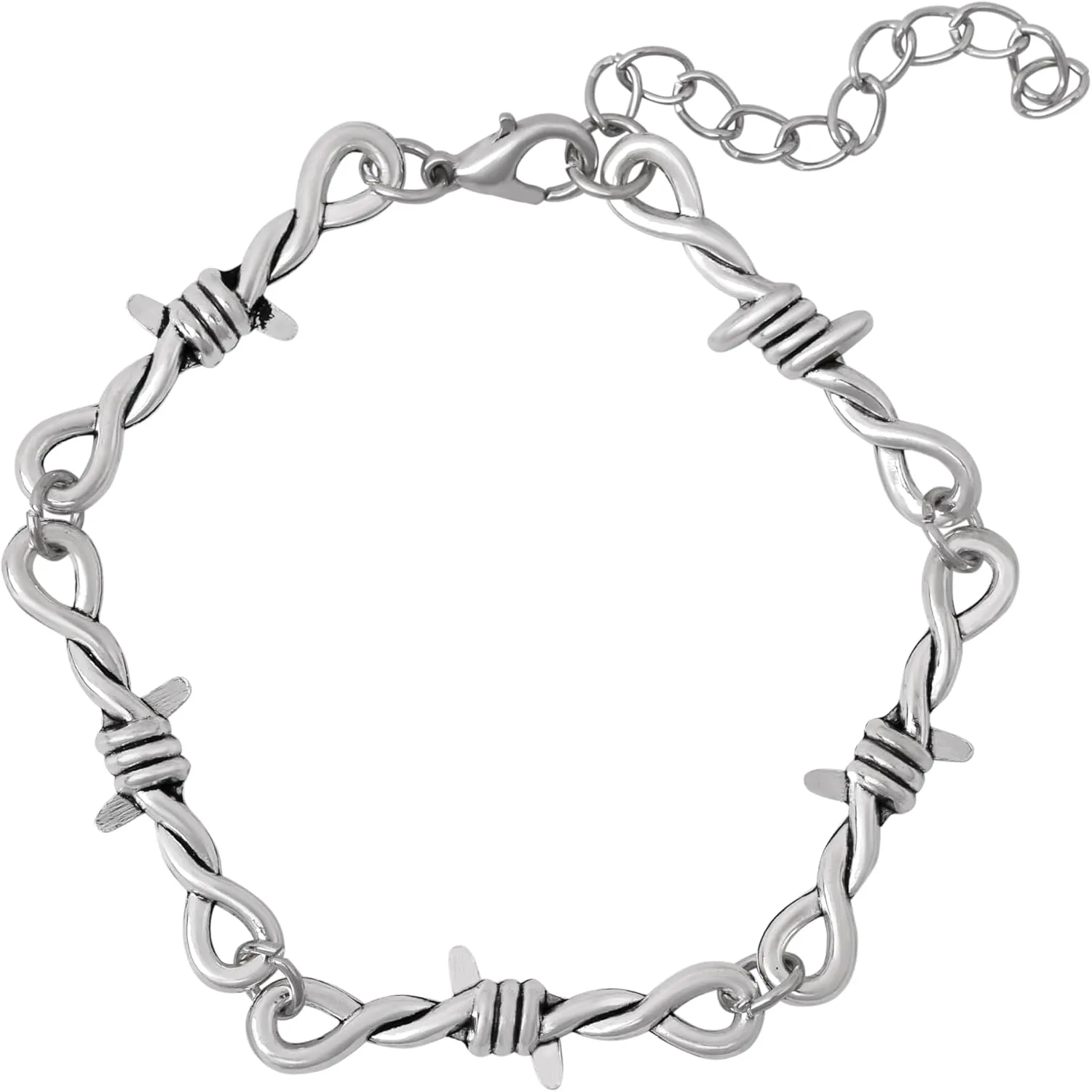 HAQUIL Gothic Punk Gothic Punk Barbed Wire Thorns Chain Bracelet, Hip Hop Rock Cool Adjustable Bangle Jewelry for Women Men