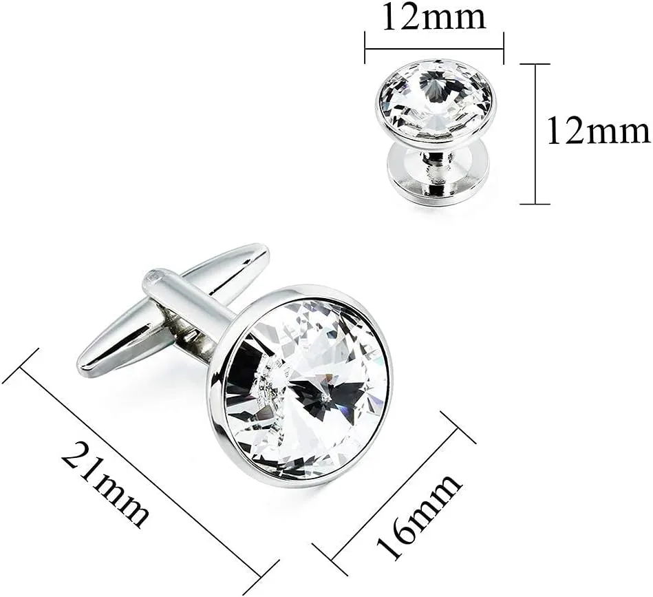 HAWSON Cufflinks for Men with 4/6 pcs Shirt Studs Set, Gift Box Packed, Mens Jewelry or Accessories for Wedding, Party, Anniversary, Birthday
