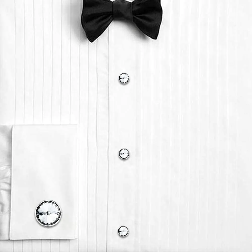 HAWSON Cufflinks for Men with 4/6 pcs Shirt Studs Set, Gift Box Packed, Mens Jewelry or Accessories for Wedding, Party, Anniversary, Birthday