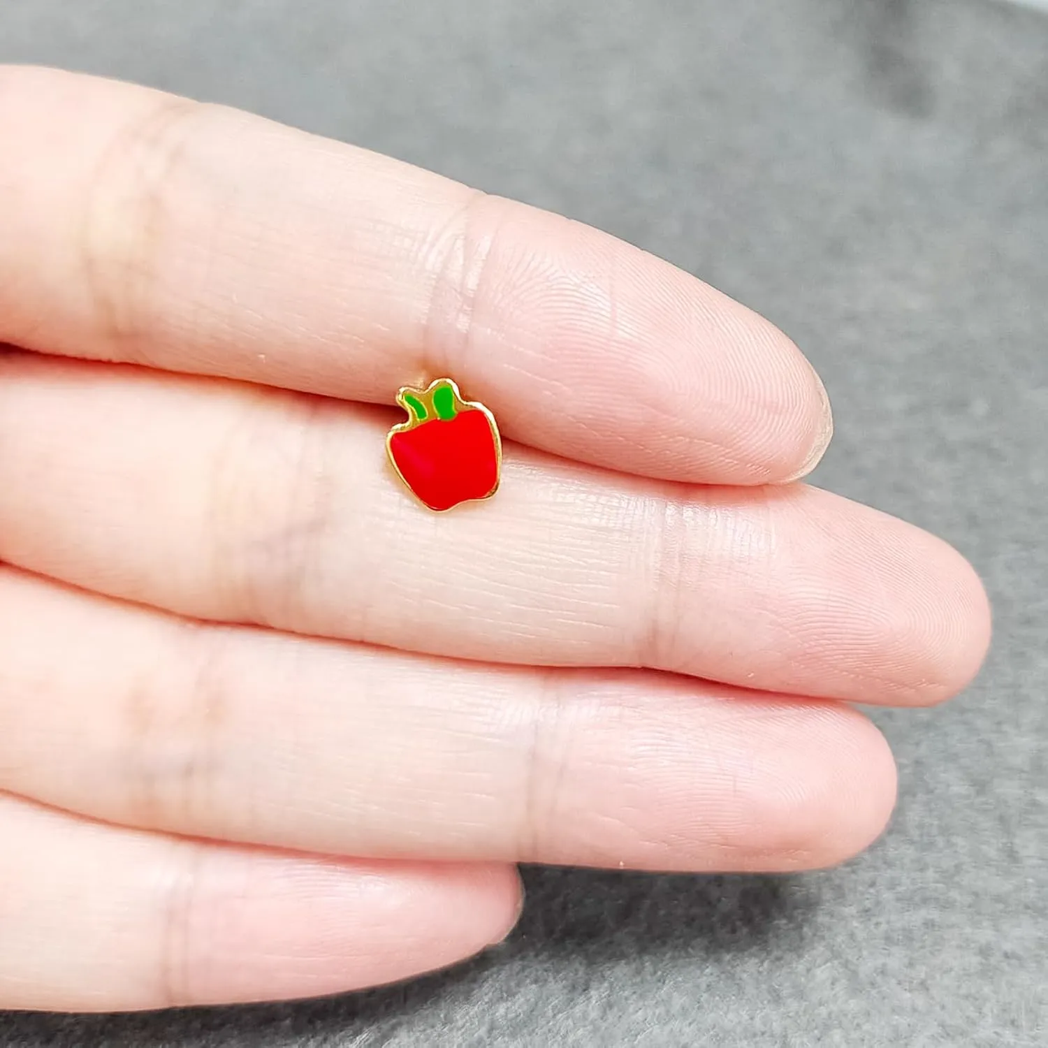 Heart Love Earrings for Women Cute Cartilage Earring Flatback Stud Earrings Red Apple Butterfly Rose Strawberry Tragus Jewelry for Daughter Screw Back Post