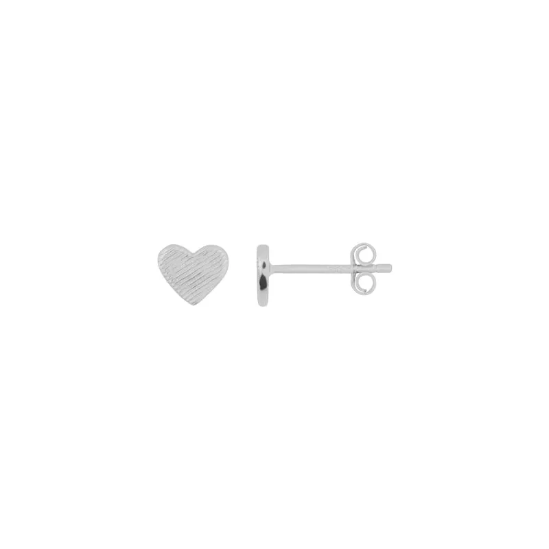 Heart Studs - Silver