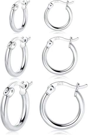 HEEYA 925 Sterling Silver Hoop Earrings for Women Girls - Small Hoop Earrings - Cubic Zirconia Huggie- Hypoallergenic Cartilage Earrings Hoop- Jewelry Gift Birthday Party-13/15/20/25MM