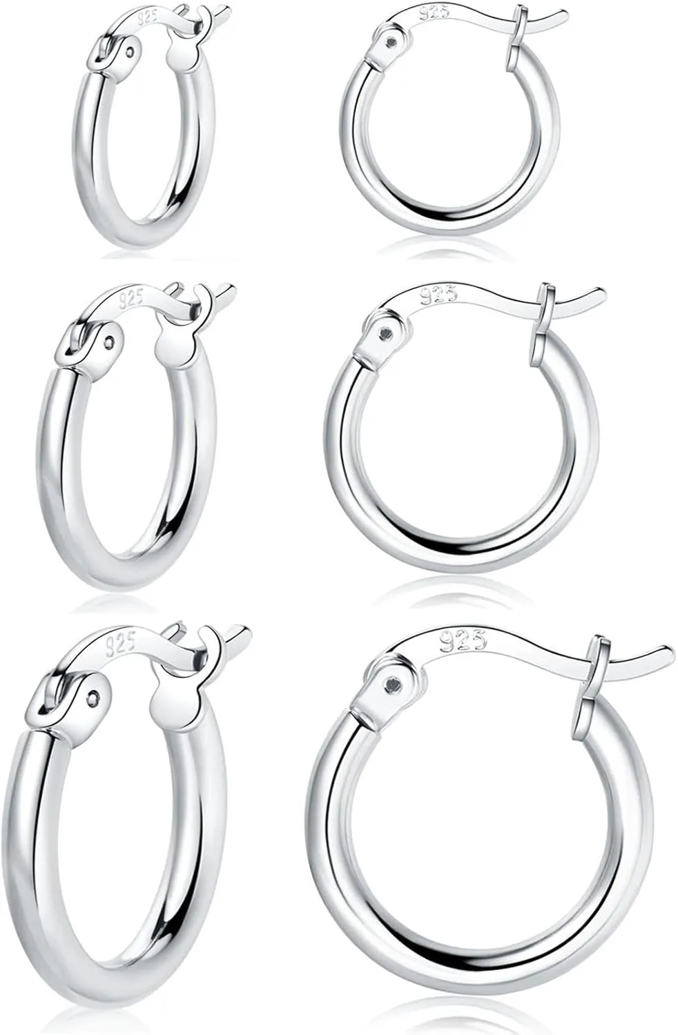 HEEYA 925 Sterling Silver Hoop Earrings for Women Girls - Small Hoop Earrings - Cubic Zirconia Huggie- Hypoallergenic Cartilage Earrings Hoop- Jewelry Gift Birthday Party-13/15/20/25MM