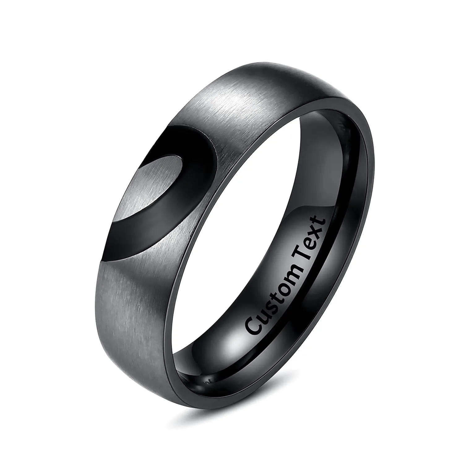 His and Her Ring Matching Heart Rings for Couples Couple Rings Set Love Women Promise Mens Women's Men Personalized Engraved Custom Name