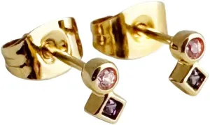 HONEYCAT Mini Crystal Bezel Sunset Crystal Studs in Gold, Rose Gold, or Silver | Minimalist, Delicate Jewelry