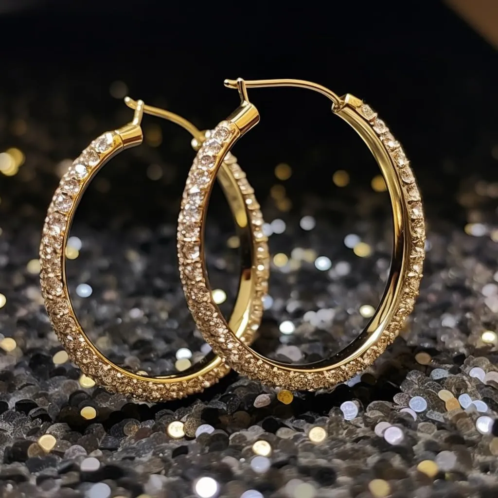 Hoop Earrings with Genuine Crystals - Hoop Earrings for Sensitive Ears with Omega Closure - Great Gift Idea for Every Occasion - Silver - (Size 40mm Diameter)