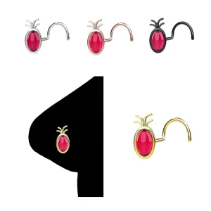 Hot Pink Gems Nose Ring Pineapple Nose Stud Personlize Nose Stud Handmade Nose Jewelry