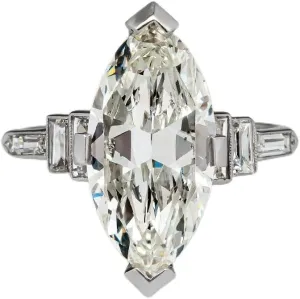 hsiyyecg Marquise and Baguette Cut CZ Simulated Diamond Engagement Rings 14K White Gold Plated Anniversary Wedding Promise Ring for Women8