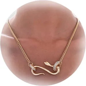 HUASAI Snake Necklace for Women Gothic Necklace Serpent Pendant Necklace Vintage Halloween Jewelry