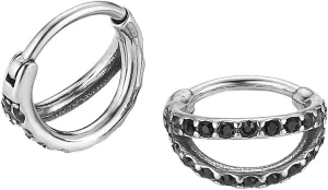 HZMAN 316L Surgical Steel Hinged Double Hoop Nose Rings for Nostril Piercing Septum Ring CZ Hoop Earring Cartilage Helix Daith Tragus Rook Conch Lip Ear Lobe