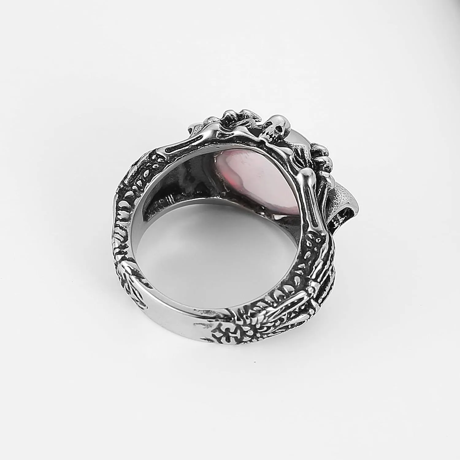 HZMAN Devil's Eye Ring for Men Biker Stainless Steel Gothic Punk Demon Claw Evil Eye Ring Halloween Jewelry Gift