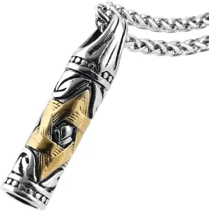 HZMAN Magen Star of David Pendant Necklace Women Men Chain Silver Stainless Steel Israel Necklace (Star of David Bullet Silver)