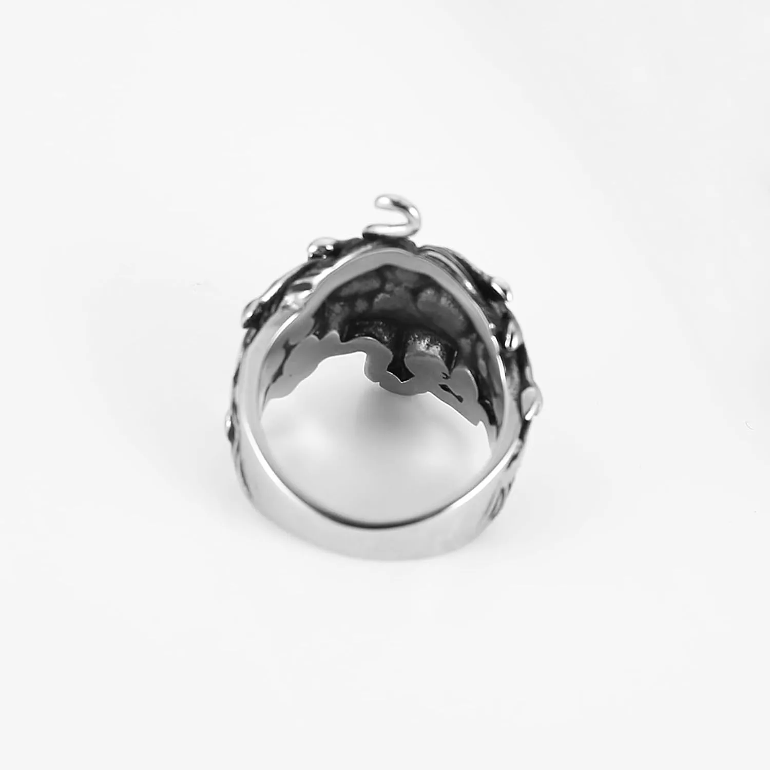 HZMAN Medusa Ring for Men Women Stainless Steel Gothic Punk Gorgon Ring Retro Greek Mythology Medusa Snake Ring Jewelry Gift