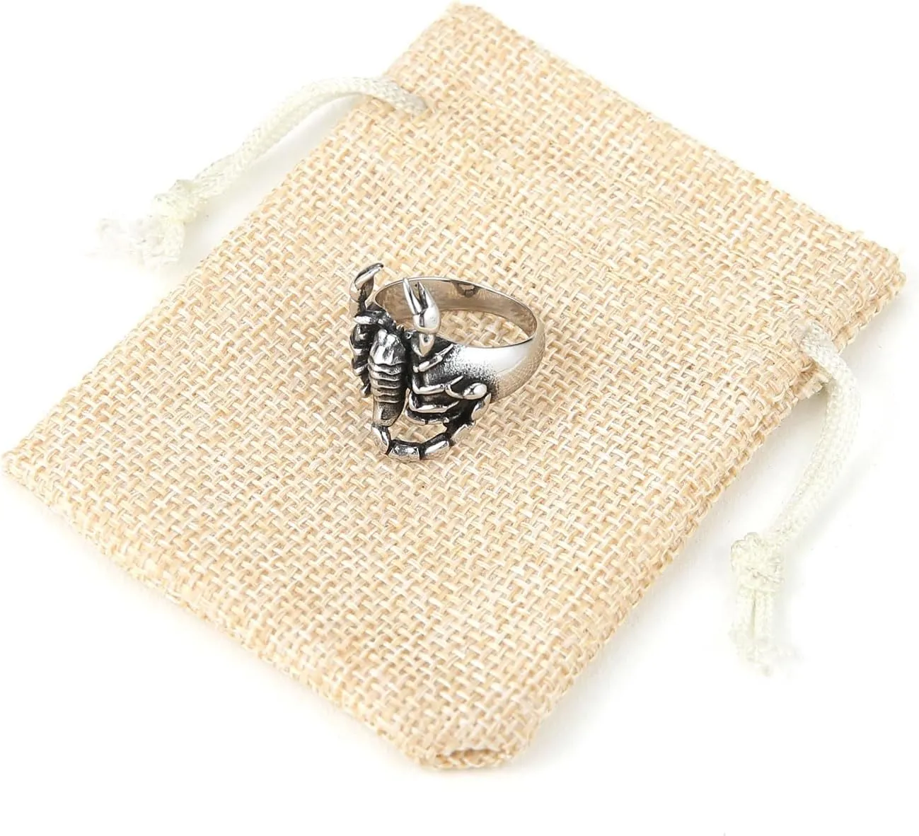HZMAN Scorpion Ring for Men Biker Stainless Steel Gothic Ring Halloween Jewelry Gift
