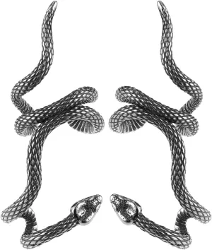 HZMAN Snake Ear Cuff Earrings for Men Women Stainless Steel No Piercing Clip On Cartilage Gothic Punk Snake Animal Earring