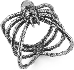 HZMAN Spider Ring for Men Women Stainless Steel Gothic Punk Rings Party Halloween Jewelry Gift