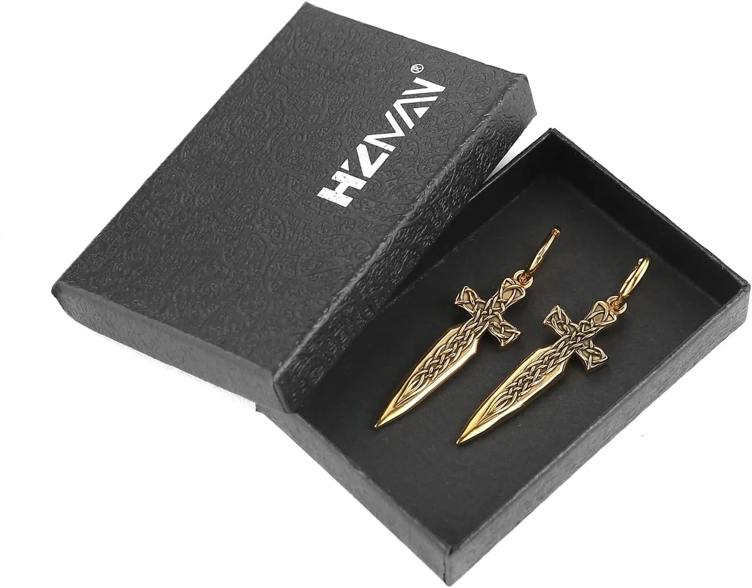 HZMAN Sword/Cross/Awl Spike Dangle Earrings for Men Women Gothic Punk Stainless Steel Hinged Huggie Hoop Earring Jewelry Gift