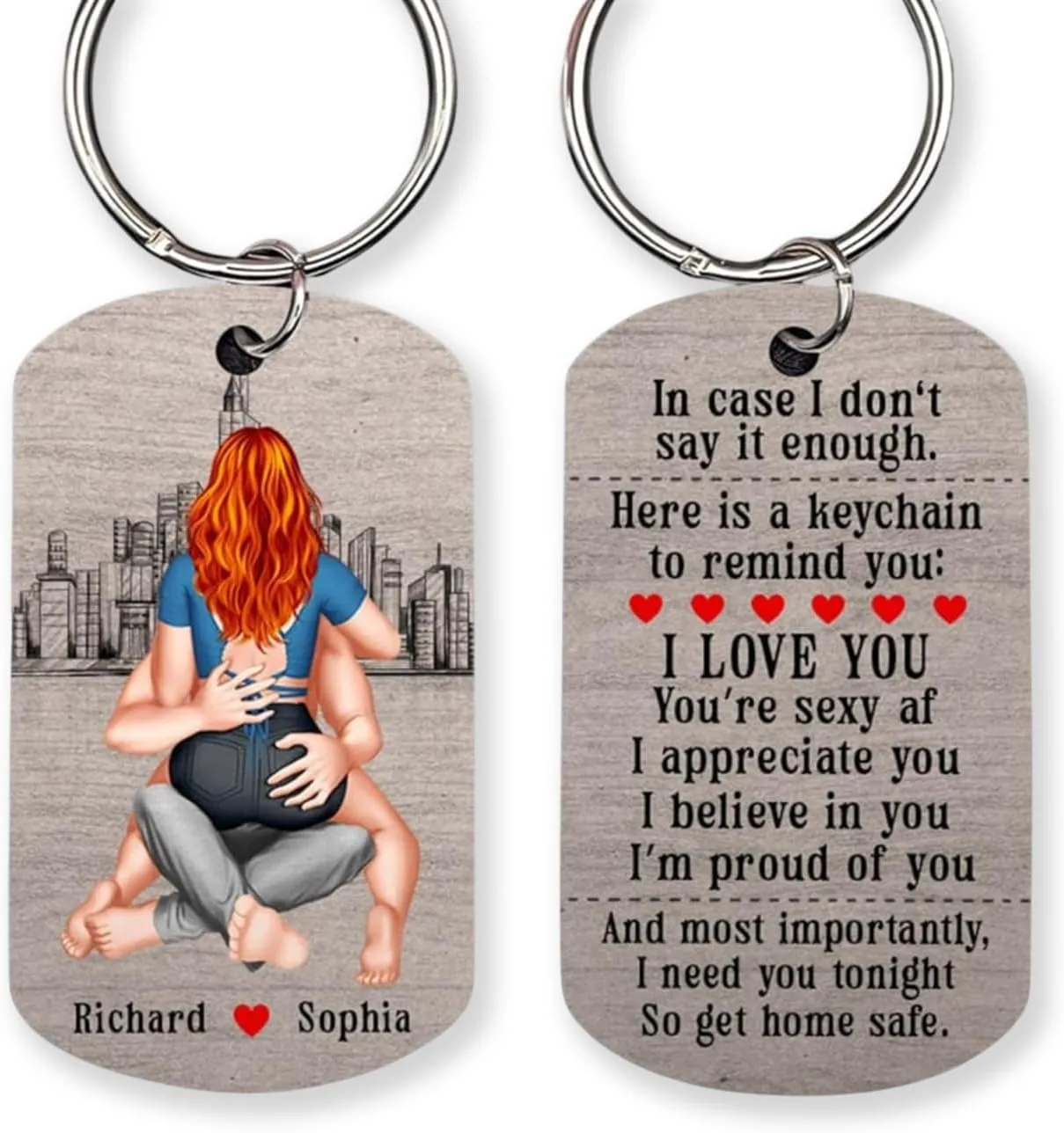 I Need You Tonight So Get Home Safe-Personalized Stainless Steel Keychain- Couple Gift- Keychain For Couple