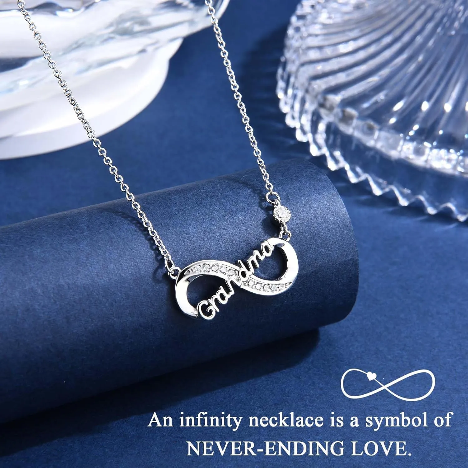 Infinity Mom Grandma Nana Sister Aunt Daughter Auntie Granddaughter Niece Necklace Gifts, Christmas Birthday Valentines Day Mothers Day Easter Graduation Back to School Gifts Stocking Stuffers Presents for Women Girls Her