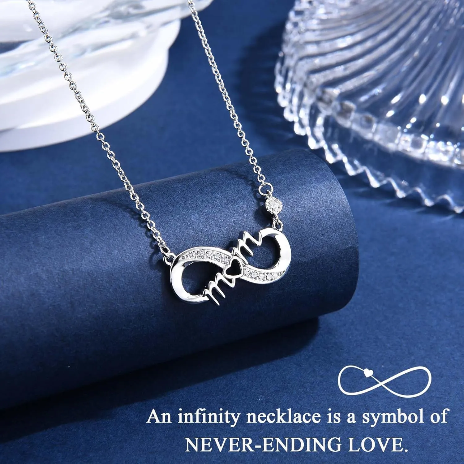Infinity Mom Grandma Nana Sister Aunt Daughter Auntie Granddaughter Niece Necklace Gifts, Christmas Birthday Valentines Day Mothers Day Easter Graduation Back to School Gifts Stocking Stuffers Presents for Women Girls Her