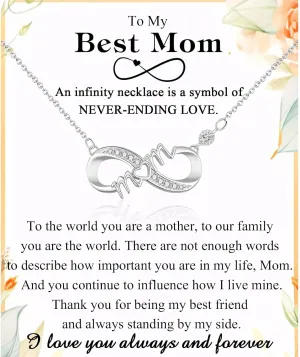 Infinity Mom Grandma Nana Sister Aunt Daughter Auntie Granddaughter Niece Necklace Gifts, Christmas Birthday Valentines Day Mothers Day Easter Graduation Back to School Gifts Stocking Stuffers Presents for Women Girls Her