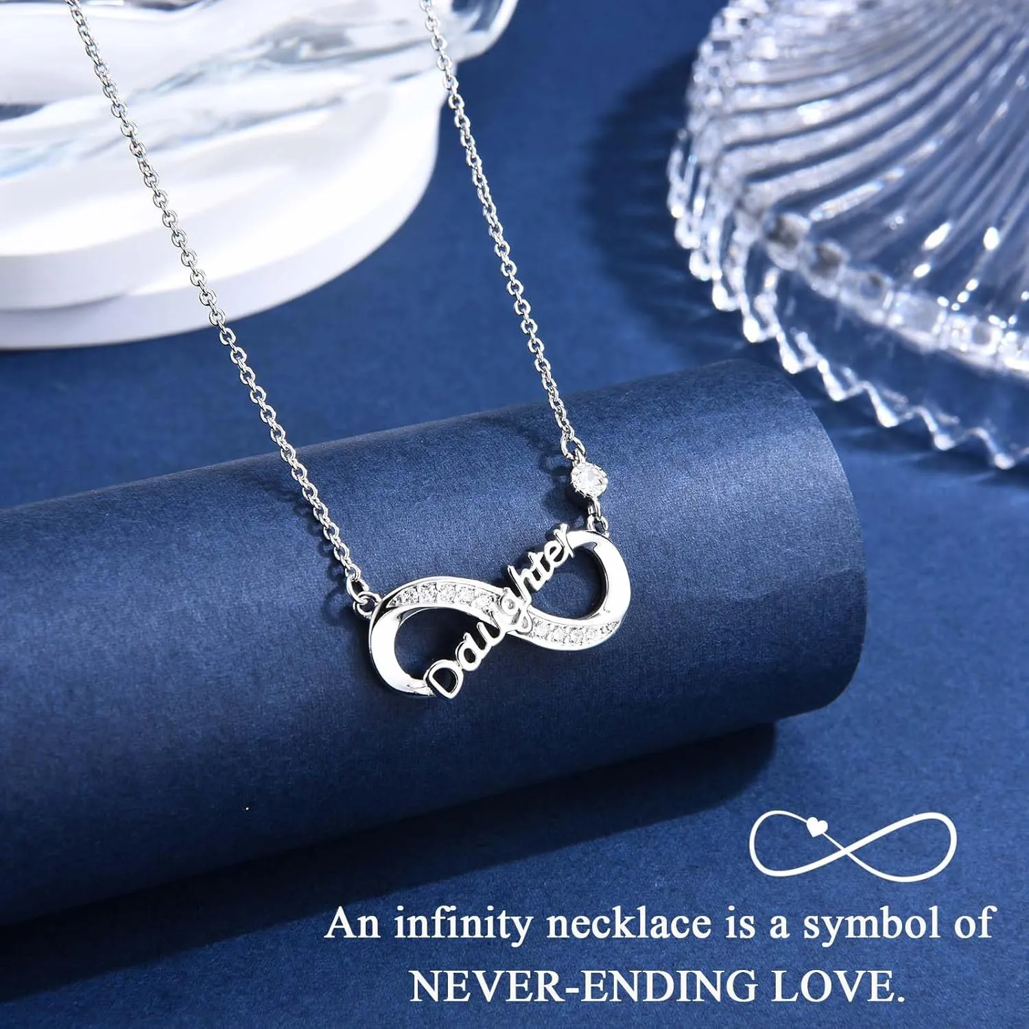 Infinity Mom Grandma Nana Sister Aunt Daughter Auntie Granddaughter Niece Necklace Gifts, Christmas Birthday Valentines Day Mothers Day Easter Graduation Back to School Gifts Stocking Stuffers Presents for Women Girls Her