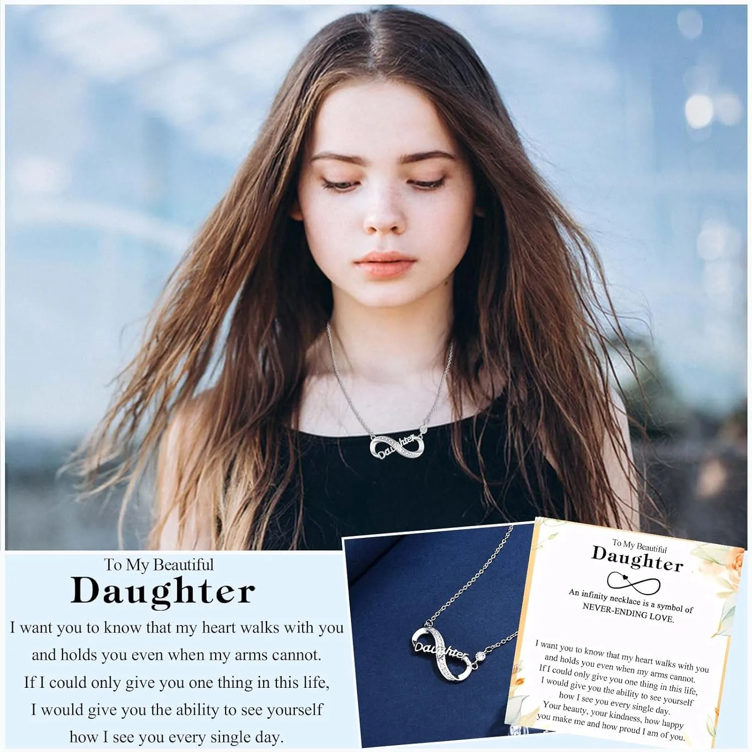 Infinity Mom Grandma Nana Sister Aunt Daughter Auntie Granddaughter Niece Necklace Gifts, Christmas Birthday Valentines Day Mothers Day Easter Graduation Back to School Gifts Stocking Stuffers Presents for Women Girls Her