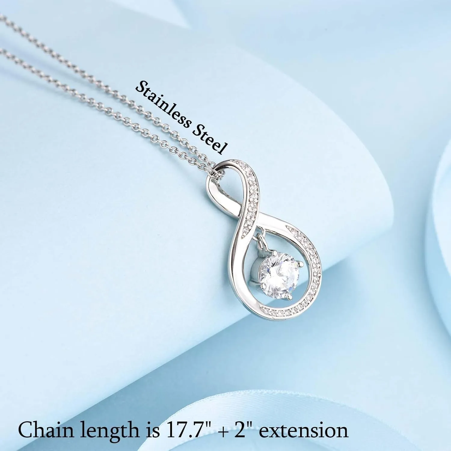 Infinity Necklace - Gifts for Mom, Grandma, Aunt, Sister, Daughter, Mother-in-Law, Boyfriend's Mom - Christmas, Birthday, Mothers Day, Valentines Day, Graduation Present