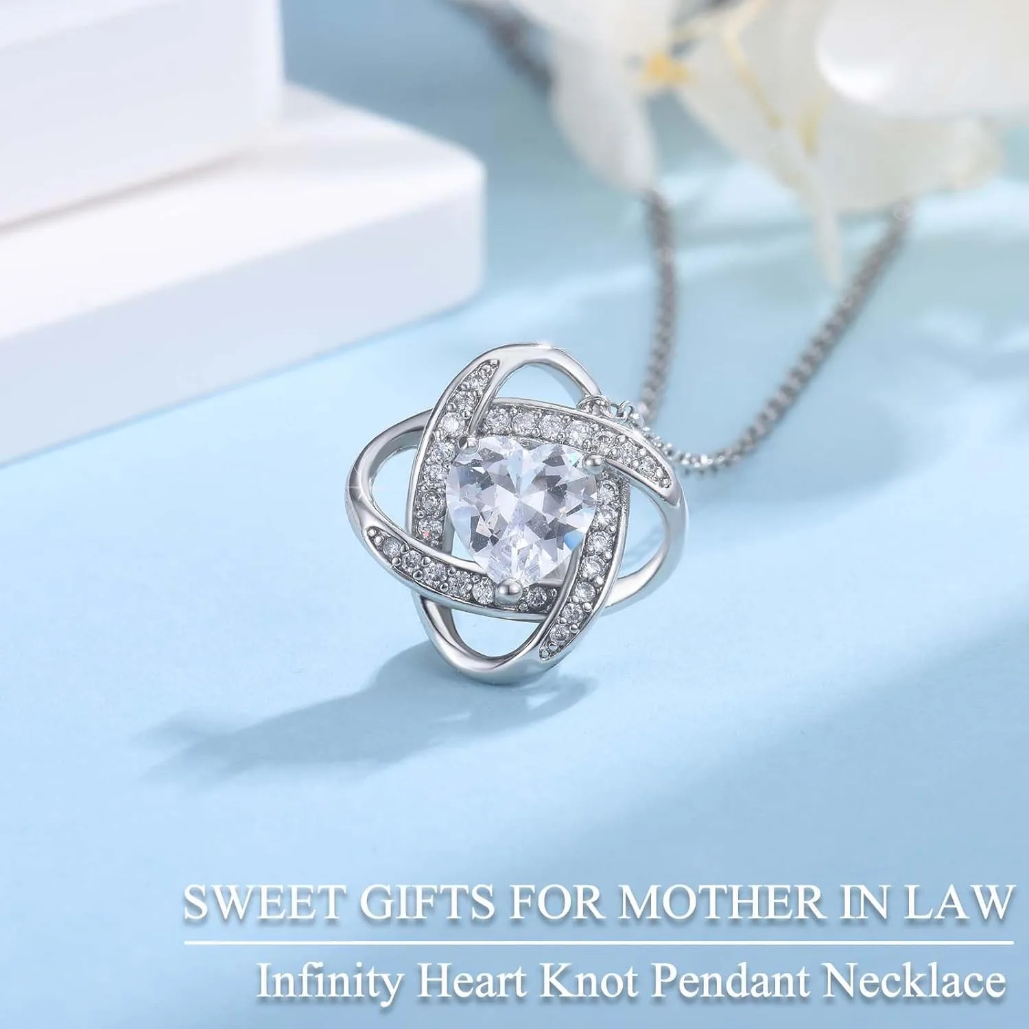 Infinity Necklace Gifts for Mother in Law/ Sister in Law/ Daughter in Law/ Bonus Mom/ Step Mom -Jewerly Present as Christmas Birthday Mothers Day Valentines Day Easter Gift Stocking Stuffers for Women
