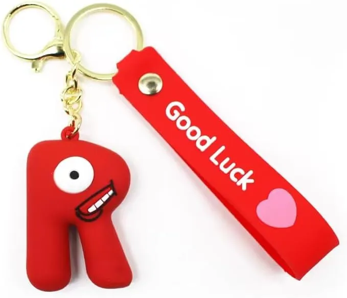 Initial Letter Keychains For Women Men Funny Cute Car Keychain For Wallet Purses Backpack