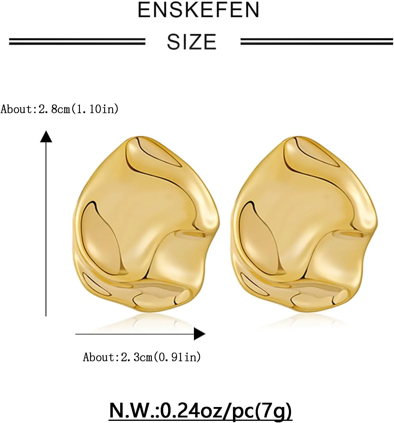 Irregular Gold Stud Earrings for Women Hammered Silver Stud Earrings Statement Geometric Earrings Vintage Gold Earrings