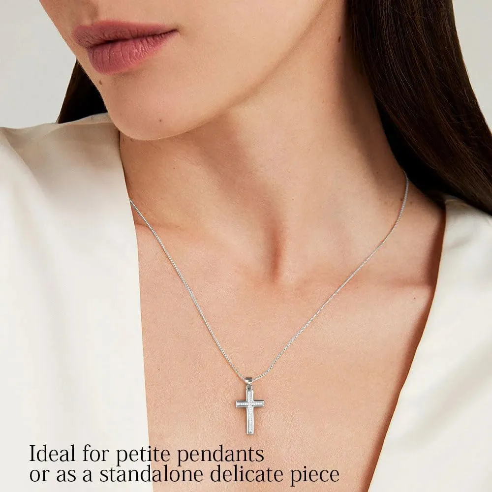 Italian Solid 925 Sterling Silver Box Chain Necklace for Women 0.8mm/1.2mm, 18K Gold Plated Nickel-Free Hypoallergenic Thin & Dainty Women's Chain Necklaces 14 16 18 20 22 24 Inch