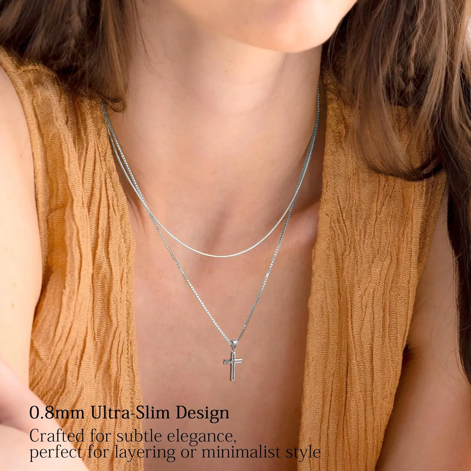 Italian Solid 925 Sterling Silver Box Chain Necklace for Women 0.8mm/1.2mm, 18K Gold Plated Nickel-Free Hypoallergenic Thin & Dainty Women's Chain Necklaces 14 16 18 20 22 24 Inch
