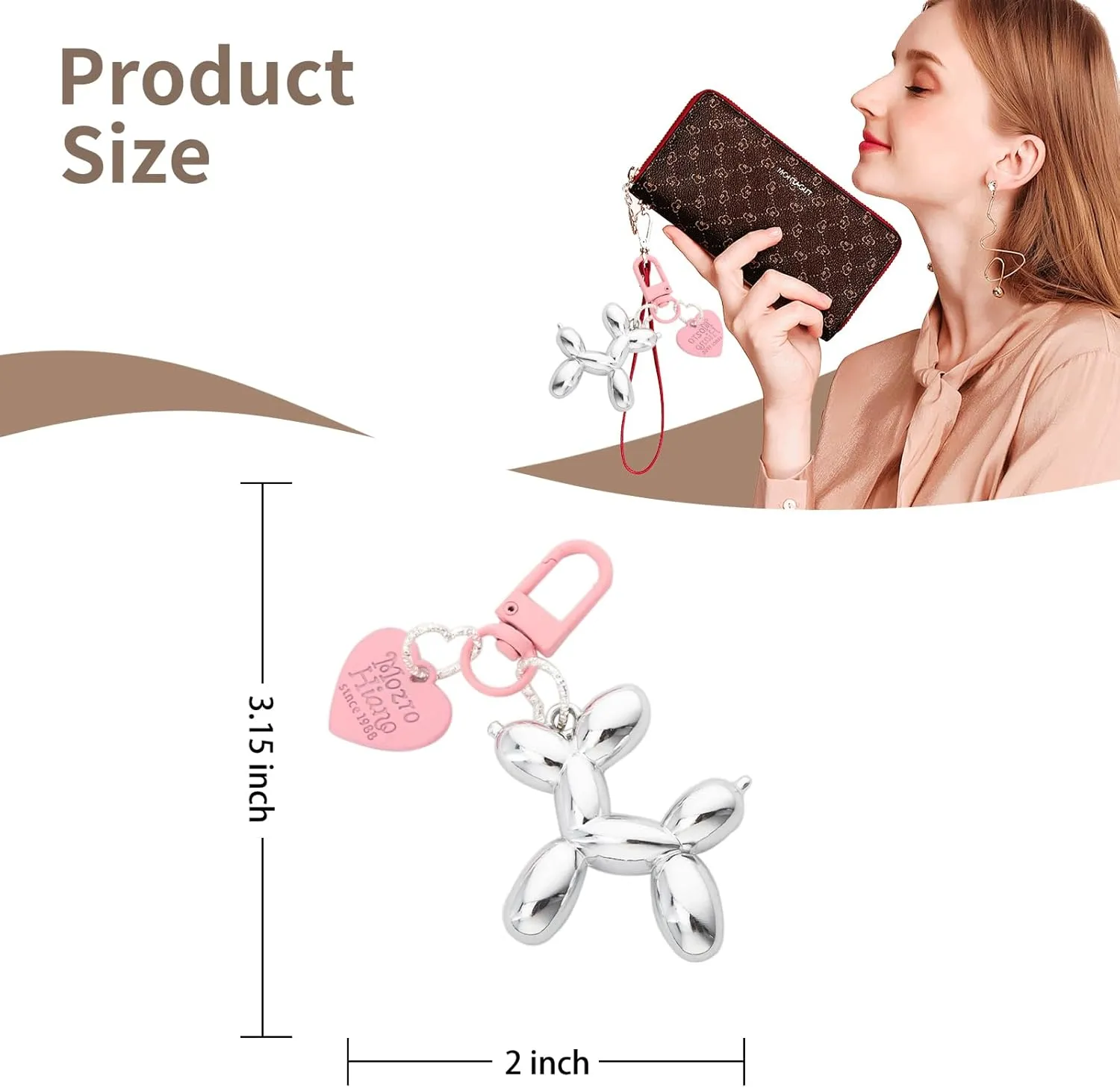Jelly Balloon Dog Keychains for Women-Girl Key Chain for Handbag Purse Car keys Accessories for Car Keys,2inch