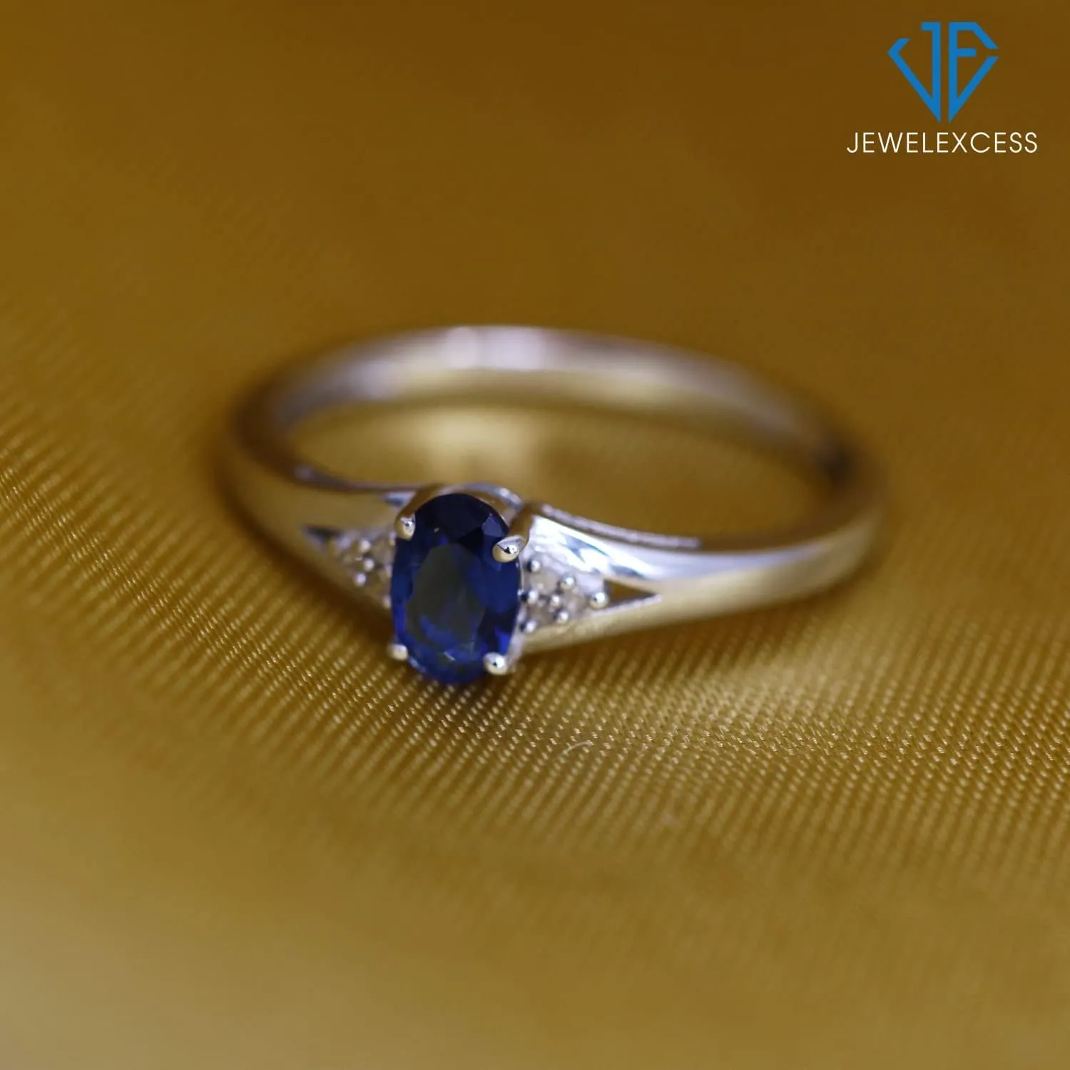 JEWELEXCESS Birthstone Jewelry  Sterling Silver Ring Jewelry with White Diamond Accent  Gemstone Rings with Hypoallergenic Sterling Silver Band