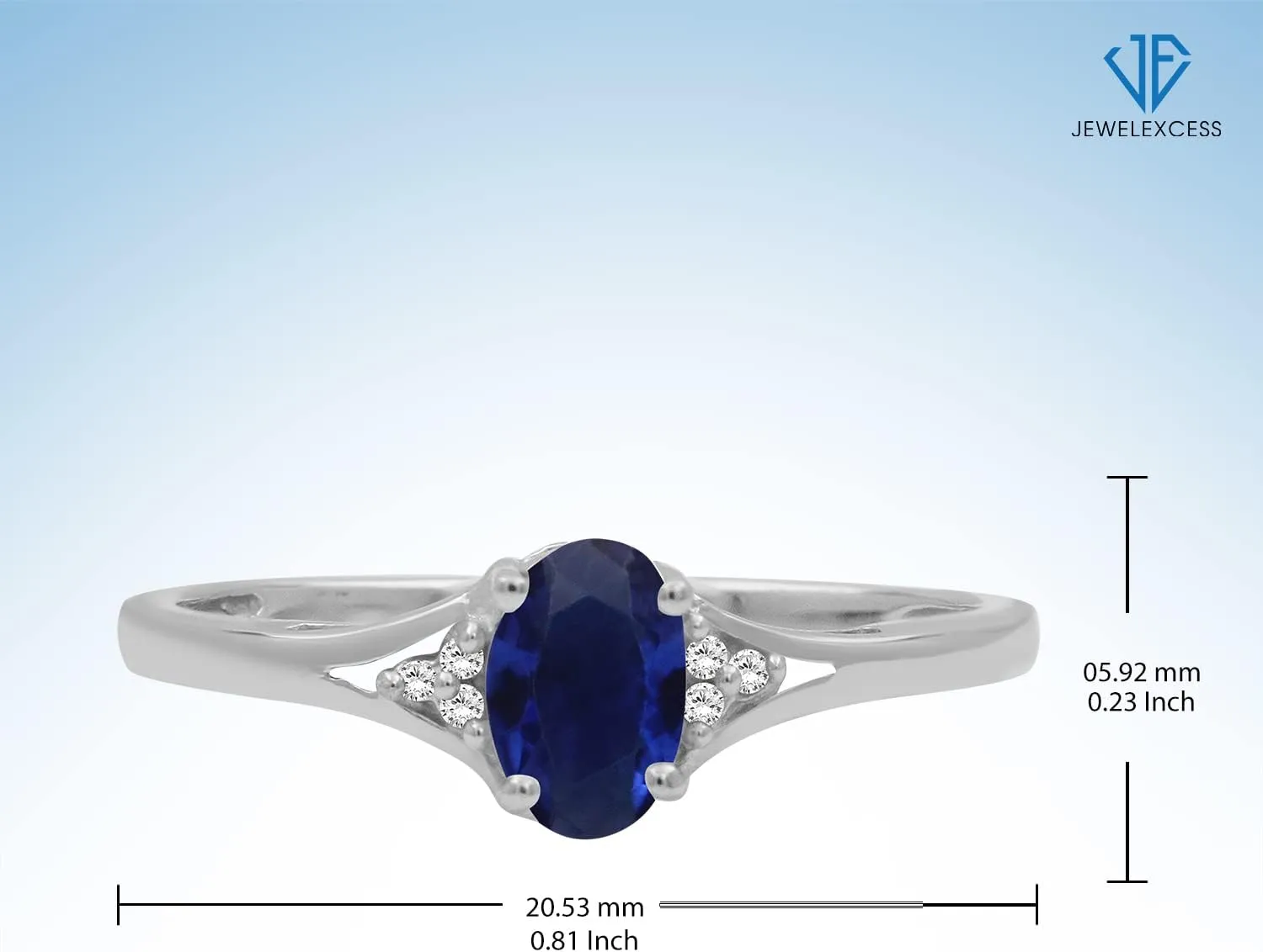 JEWELEXCESS Birthstone Jewelry  Sterling Silver Ring Jewelry with White Diamond Accent  Gemstone Rings with Hypoallergenic Sterling Silver Band