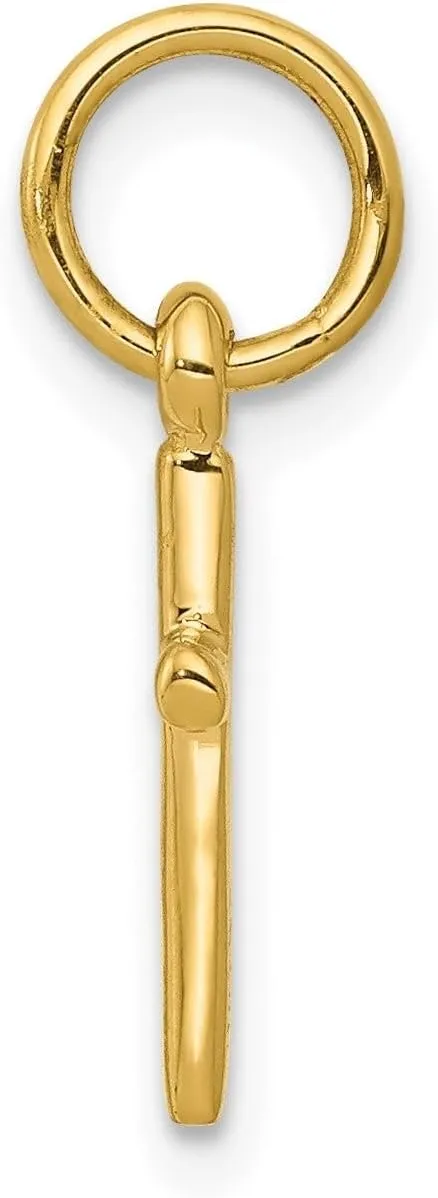 Jewelry Affairs 14K Yellow Gold Small Cross Charm Pendant, 8x18mm